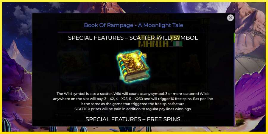 Riktiga pengar med en spelautomat Book of Rampage - A Moonlight Tale, bild 5