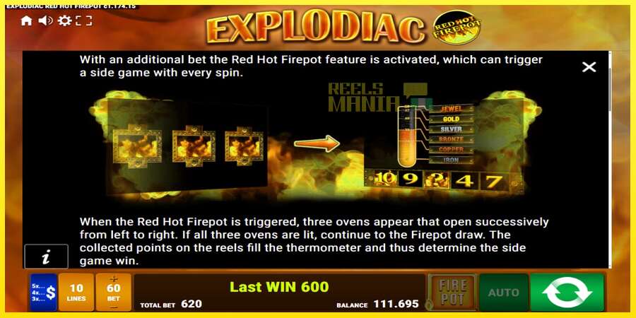 Riktiga pengar med en spelautomat Explodiac Red Hot Firepot, bild 7