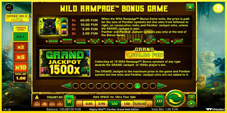 Riktiga pengar med en spelautomat Mighty Wild: Panther Grand Gold Edition, bild 7