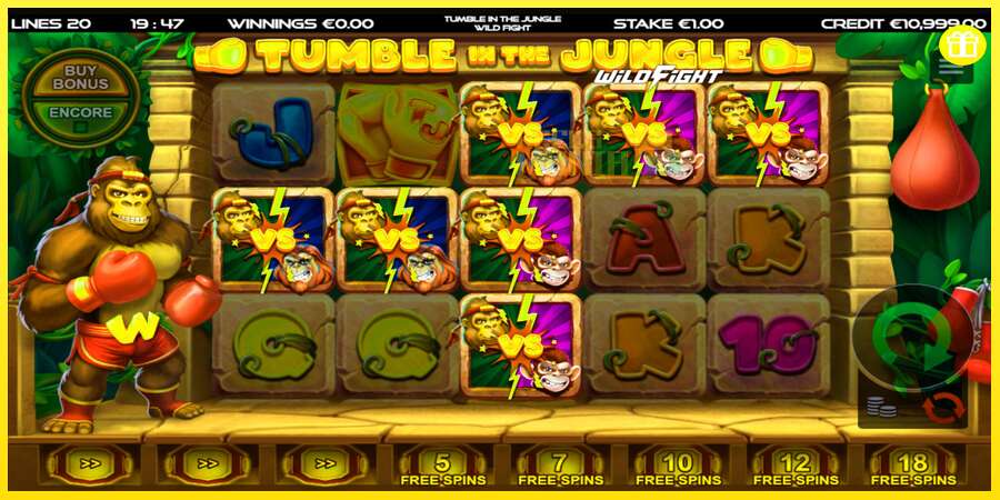 Riktiga pengar med en spelautomat Tumble in the Jungle Wild Fight, bild 2