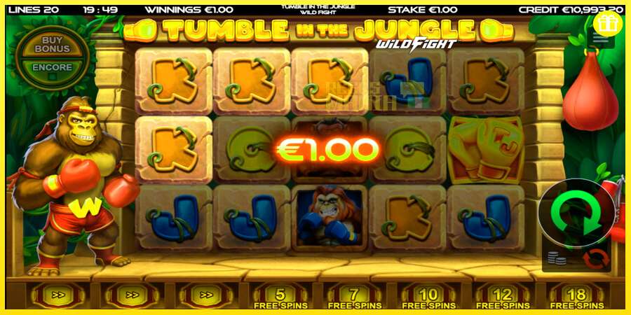 Riktiga pengar med en spelautomat Tumble in the Jungle Wild Fight, bild 3