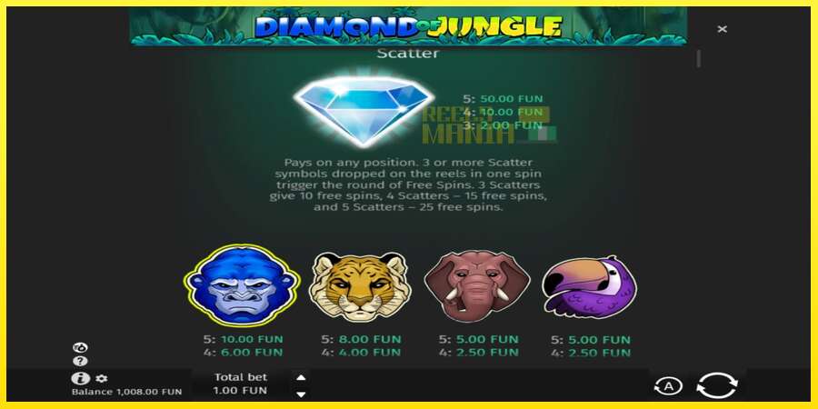 Riktiga pengar med en spelautomat Diamond of Jungle, bild 4