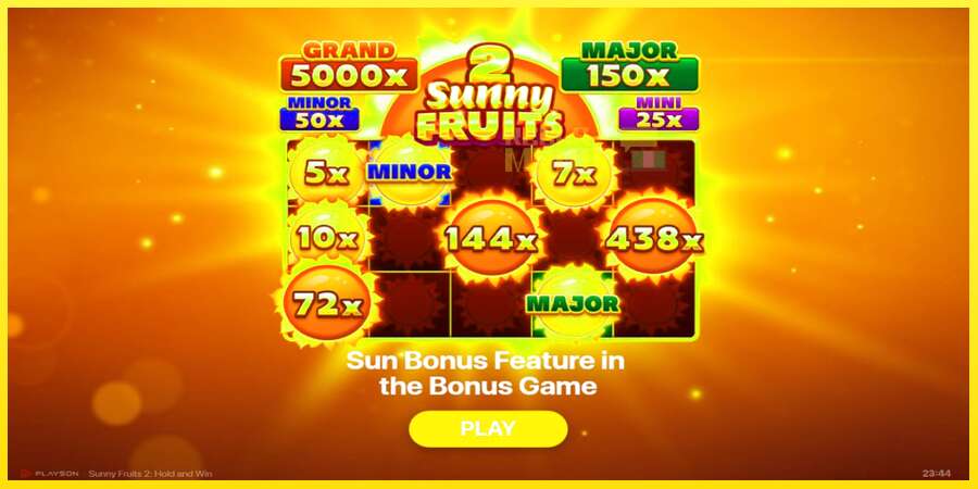 Riktiga pengar med en spelautomat Sunny Fruits 2: Hold and Win, bild 1