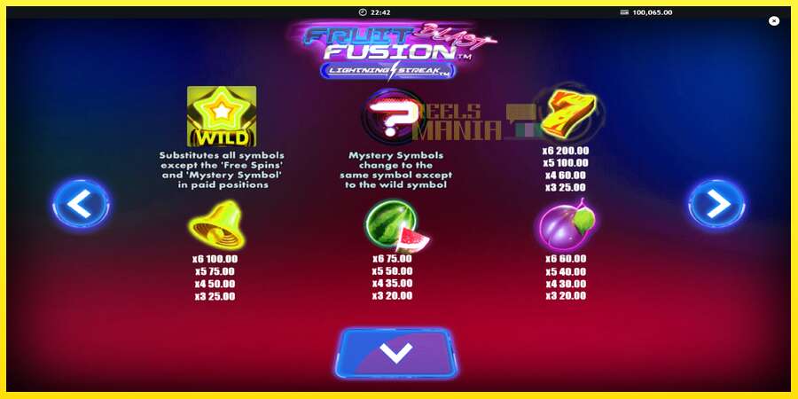 Riktiga pengar med en spelautomat Fruit Fusion Blast Lightning Reels, bild 5