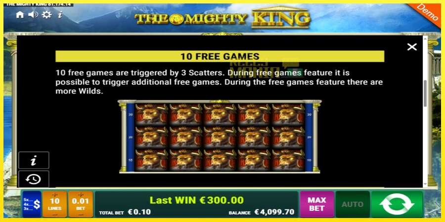 Riktiga pengar med en spelautomat The Mighty King, bild 5