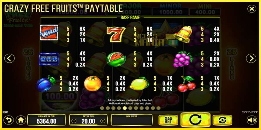 Riktiga pengar med en spelautomat Crazy Free Fruits, bild 5