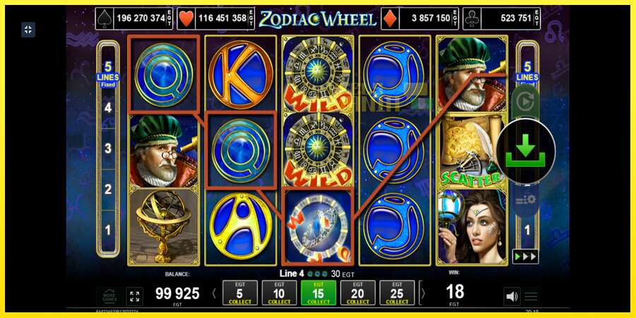 Riktiga pengar med en spelautomat Zodiac Wheel, bild 2