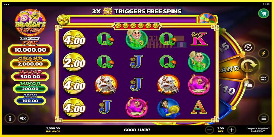 Riktiga pengar med en spelautomat Dragons Rhythm Link&Win, bild 2