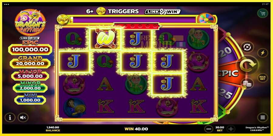 Riktiga pengar med en spelautomat Dragons Rhythm Link&Win, bild 3