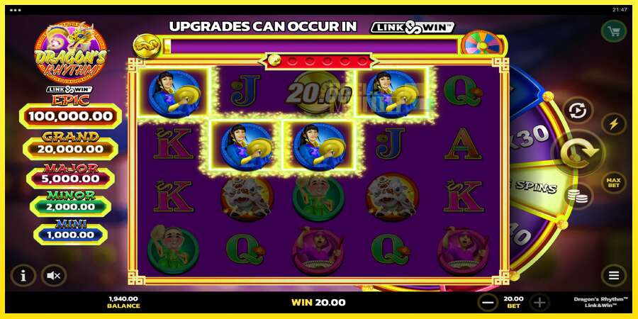 Riktiga pengar med en spelautomat Dragons Rhythm Link&Win, bild 4