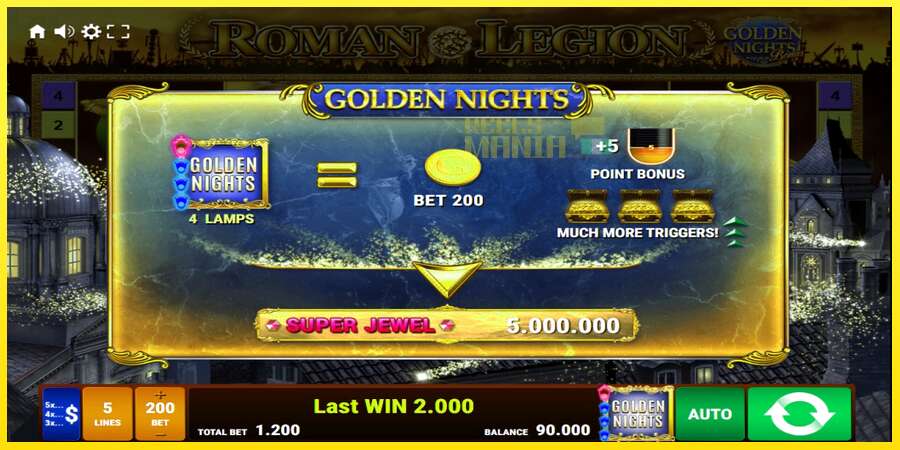 Riktiga pengar med en spelautomat Roman Legion Golden Nights, bild 5