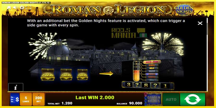 Riktiga pengar med en spelautomat Roman Legion Golden Nights, bild 6