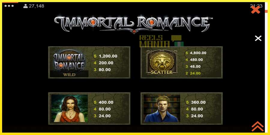 Riktiga pengar med en spelautomat Immortal Romance, bild 6