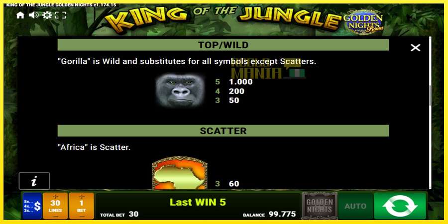 Riktiga pengar med en spelautomat King of the Jungle Golden Nights, bild 5