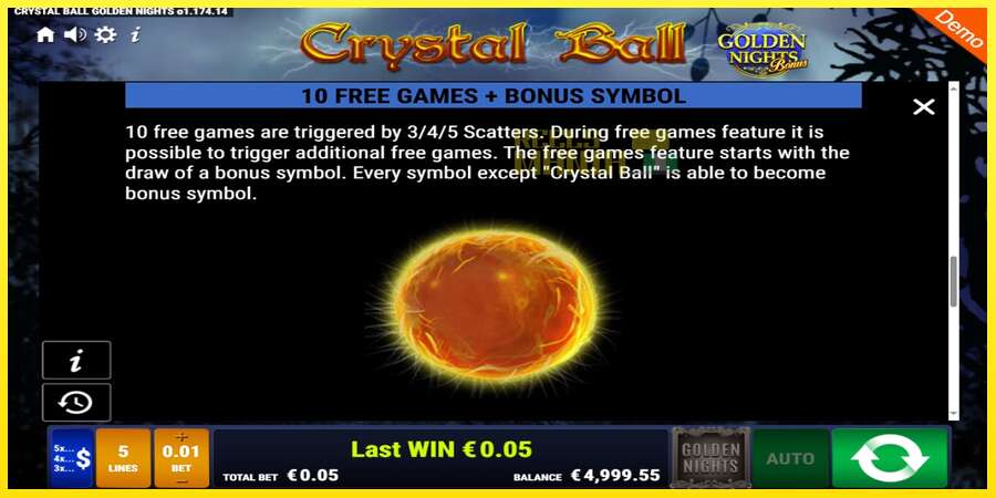 Riktiga pengar med en spelautomat Crystal Ball Golden Nights, bild 5