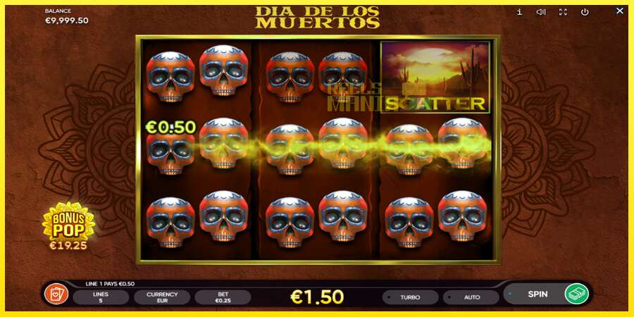 Riktiga pengar med en spelautomat Dia de Los Muertos, bild 2