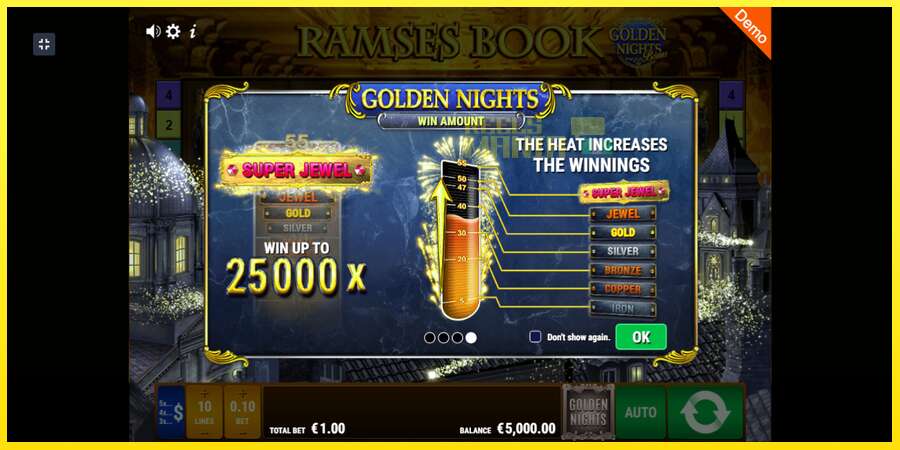 Riktiga pengar med en spelautomat Ramses Book Golden Nights, bild 1