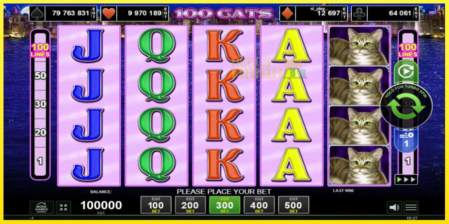 Riktiga pengar med en spelautomat 100 Cats, bild 1