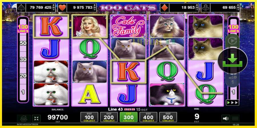 Riktiga pengar med en spelautomat 100 Cats, bild 2