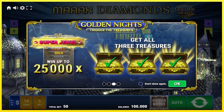 Riktiga pengar med en spelautomat Maaax Diamonds Golden Nights, bild 1