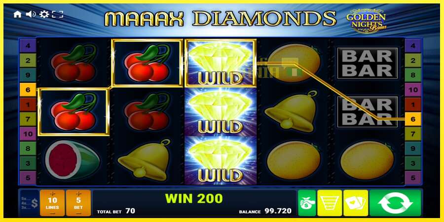 Riktiga pengar med en spelautomat Maaax Diamonds Golden Nights, bild 3