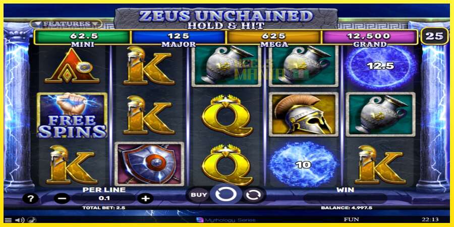 Riktiga pengar med en spelautomat Zeus Unchained - Hold & Hit, bild 2