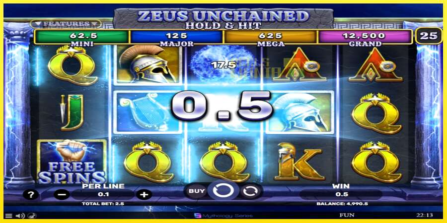 Riktiga pengar med en spelautomat Zeus Unchained - Hold & Hit, bild 3