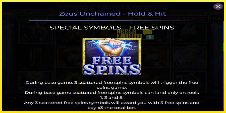 Riktiga pengar med en spelautomat Zeus Unchained - Hold & Hit, bild 5