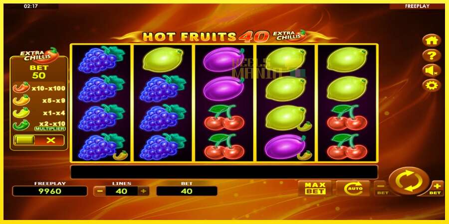 Riktiga pengar med en spelautomat Hot Fruits 40 Extra Chillis, bild 2