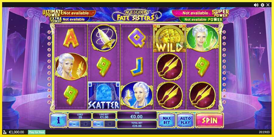 Riktiga pengar med en spelautomat Age of the Gods Fate Sisters, bild 1