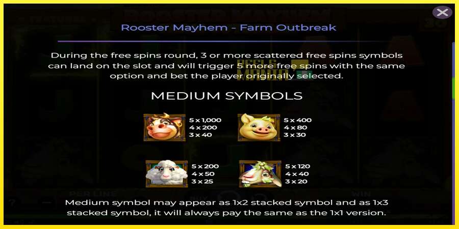 Riktiga pengar med en spelautomat Rooster Mayhem Farm Outbreak, bild 5