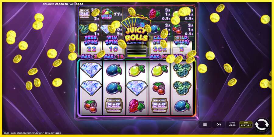 Riktiga pengar med en spelautomat Juicy Rolls: Feature Frenzy, bild 2