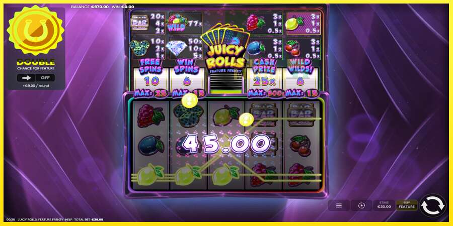 Riktiga pengar med en spelautomat Juicy Rolls: Feature Frenzy, bild 3