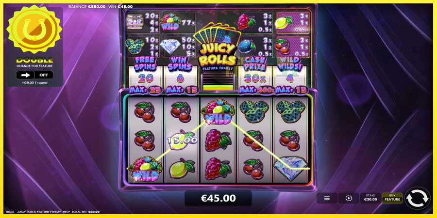 Riktiga pengar med en spelautomat Juicy Rolls: Feature Frenzy, bild 4