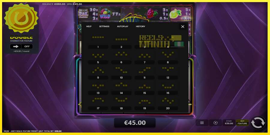 Riktiga pengar med en spelautomat Juicy Rolls: Feature Frenzy, bild 7