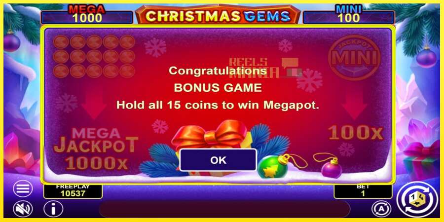 Riktiga pengar med en spelautomat Christmas Gems Hold & Win, bild 6