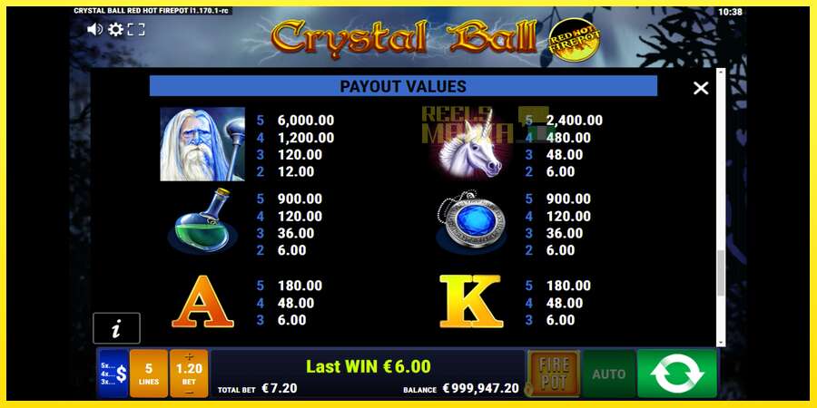 Riktiga pengar med en spelautomat Crystal Ball Red Hot Firepot, bild 5