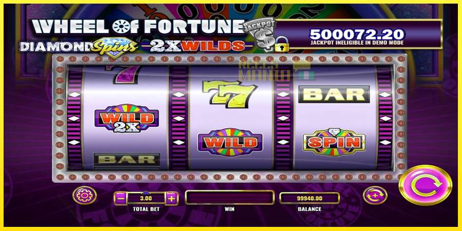 Riktiga pengar med en spelautomat Wheel of Fortune Diamond Spins 2x Wilds, bild 3