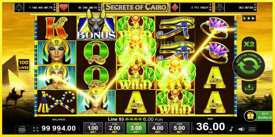 Riktiga pengar med en spelautomat Secrets of Cairo, bild 2