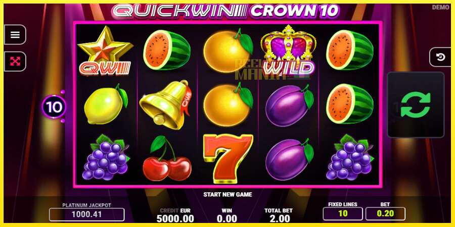 Riktiga pengar med en spelautomat Quick Win Crown 10, bild 1