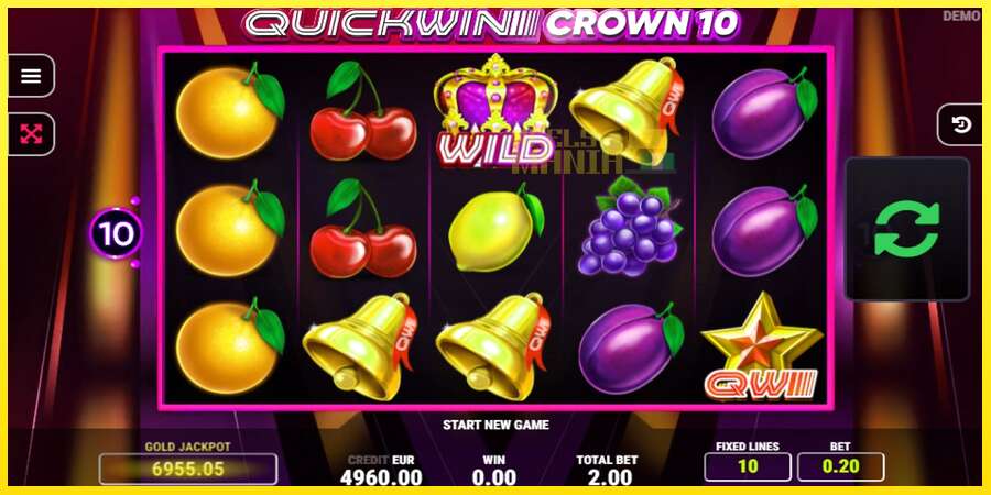 Riktiga pengar med en spelautomat Quick Win Crown 10, bild 2