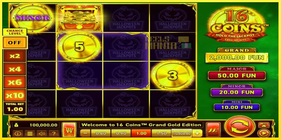 Riktiga pengar med en spelautomat 16 Coins Grand Gold Edition Halloween Jackpots, bild 1