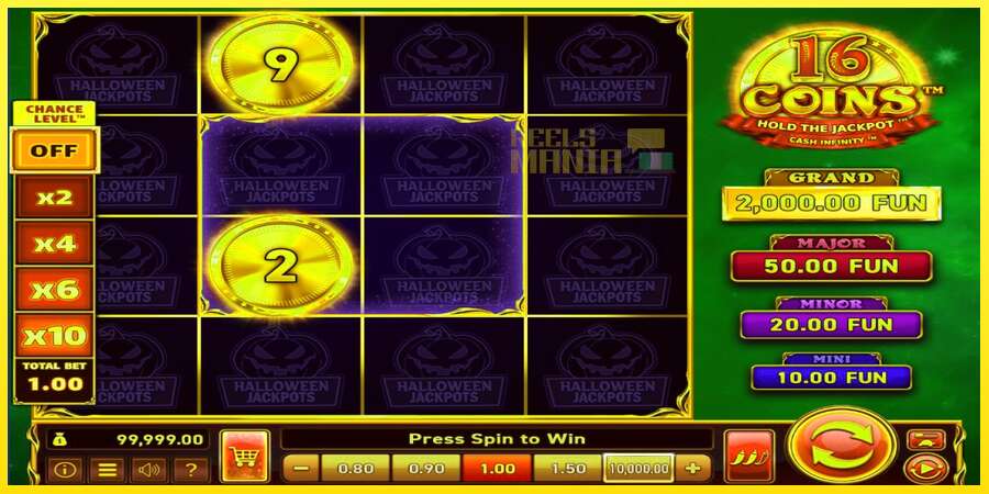 Riktiga pengar med en spelautomat 16 Coins Grand Gold Edition Halloween Jackpots, bild 2