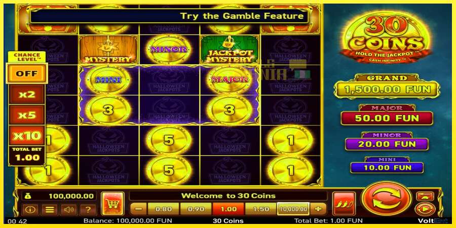 Riktiga pengar med en spelautomat 30 Coins Halloween Jackpots, bild 1