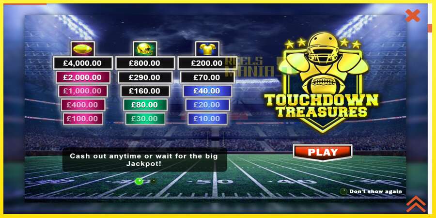 Riktiga pengar med en spelautomat Touchdown Treasures, bild 1