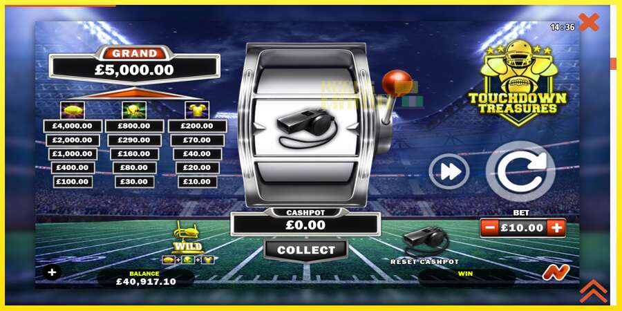 Riktiga pengar med en spelautomat Touchdown Treasures, bild 2