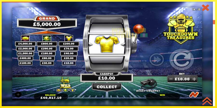 Riktiga pengar med en spelautomat Touchdown Treasures, bild 3