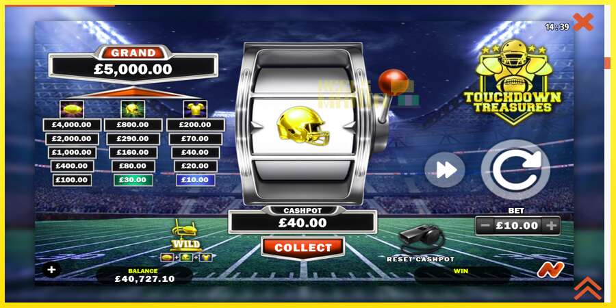 Riktiga pengar med en spelautomat Touchdown Treasures, bild 4