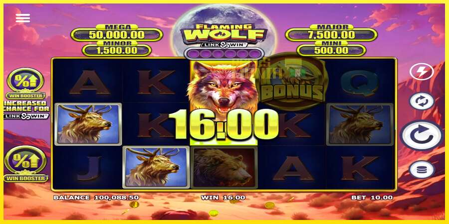 Riktiga pengar med en spelautomat Flaming Wolf Link & Win, bild 3