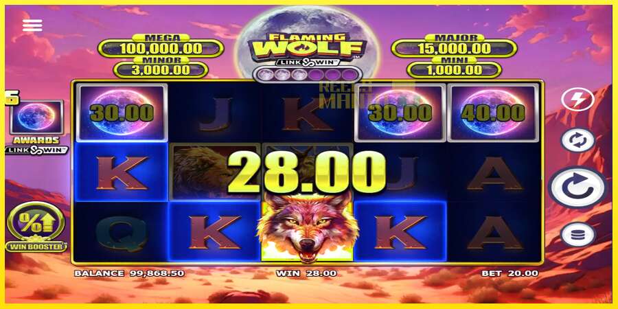 Riktiga pengar med en spelautomat Flaming Wolf Link & Win, bild 5